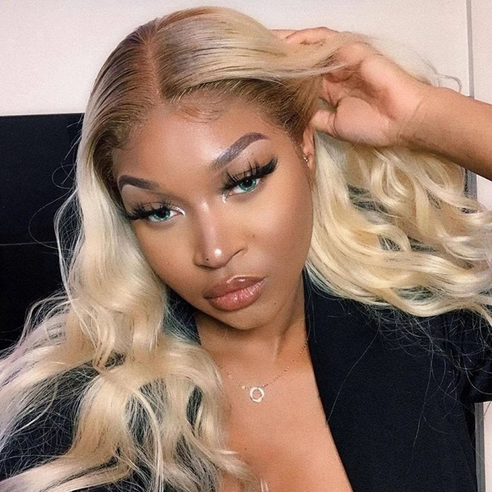360 Lace Frontal Wig Human Hair Body Wave HD Transparent 613 Colored Ash Blonde Wigs For Women Brazilian Remy