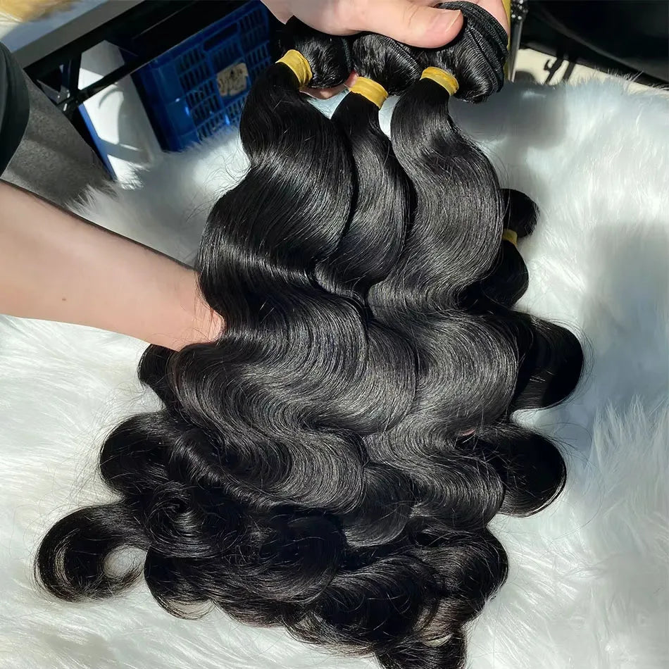 Body Wave 3 4 Bundles Human Hair Brazilian Remy 100% Unprocessed 30 32 Inch Raw Virgin Remy Wavy Double Bundles Weave Extensions