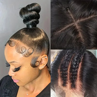 Thumbnail for 360 Full Lace Wigs 100% Human Hair Pre-Plucked Brazilian Straight Lace Frontal Wig For Women