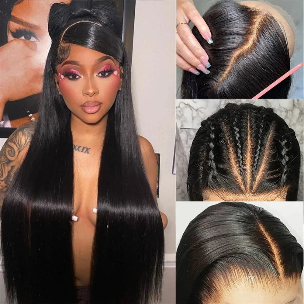 Straight Human Hair Pre-Plucked HD Full Lace with Invisi-Drawstring 200% Density