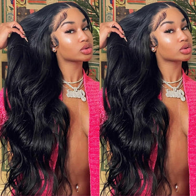 180 Density Cheap 30 Inch Wavy Body Wave Lace Front Wig