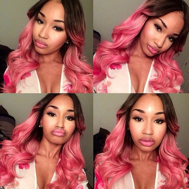 Pink Bubble Gum Ombre Wig