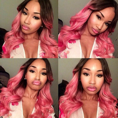Pink Bubble Gum Ombre Wig