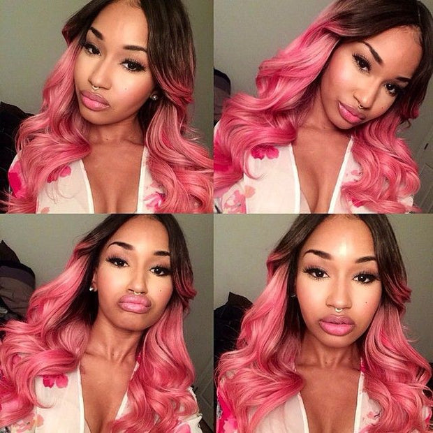 Pink Bubble Gum Ombre Wig