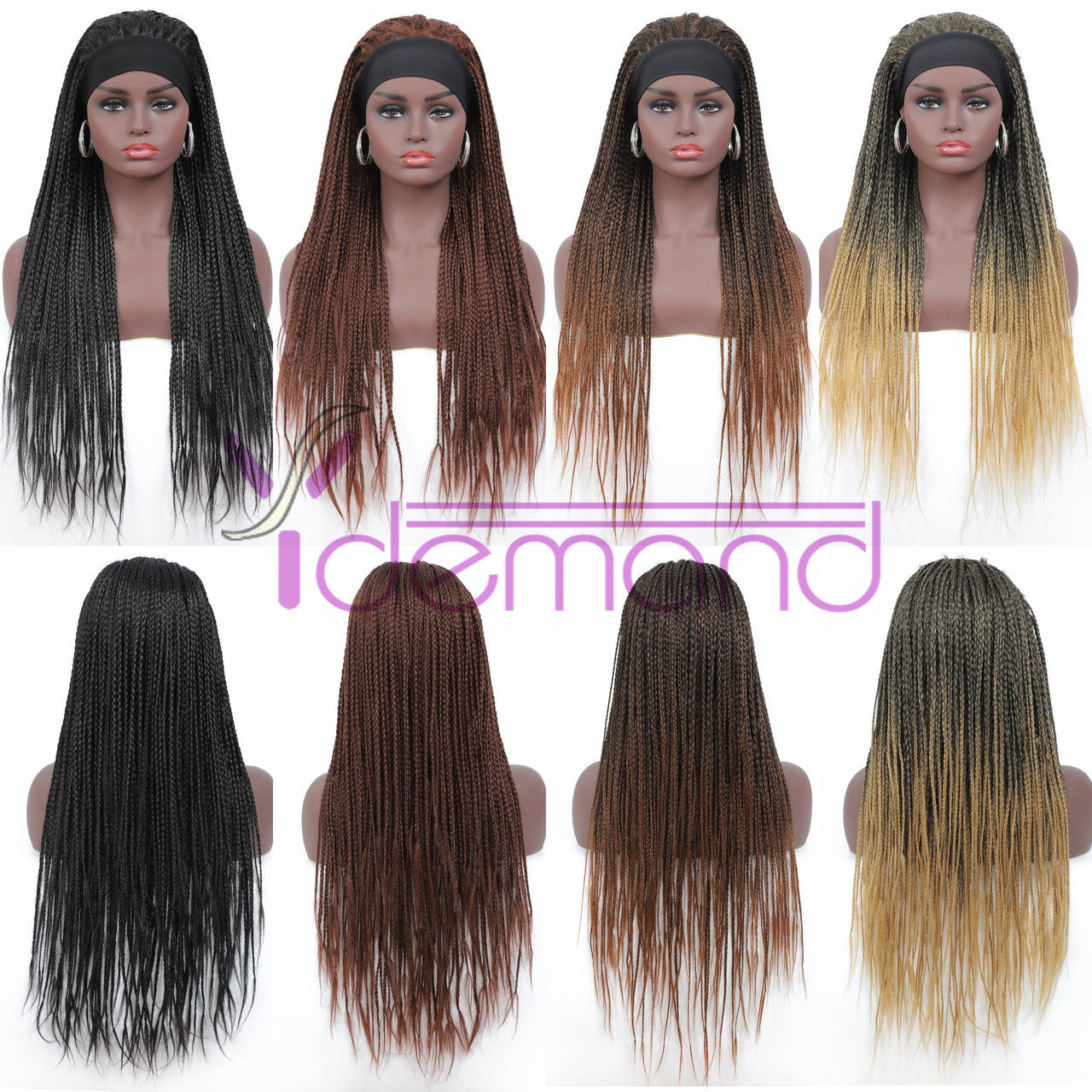 Headband Box Braids Wig