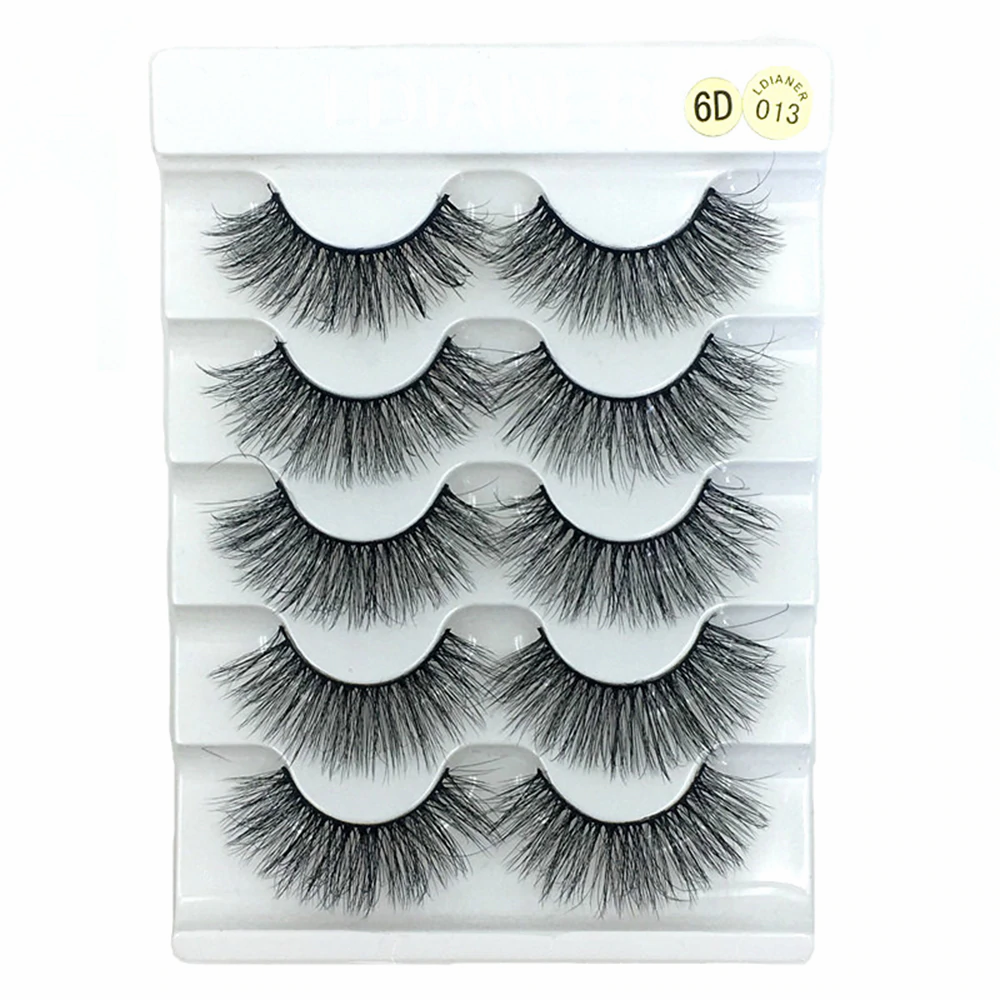 5 Pairs 3D Faux Mink Hair  Wispies Fluffies Drama
