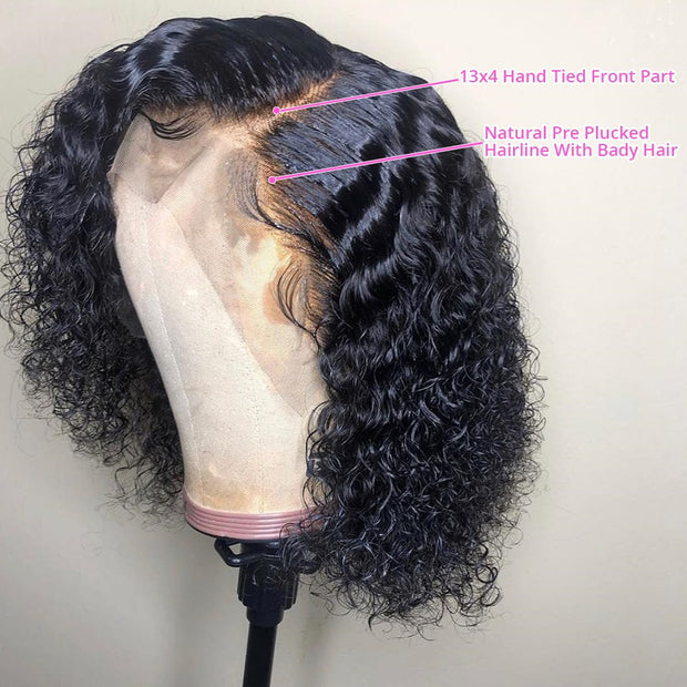 Jerry Curly 13x4 Lace Front Wig Short Bob