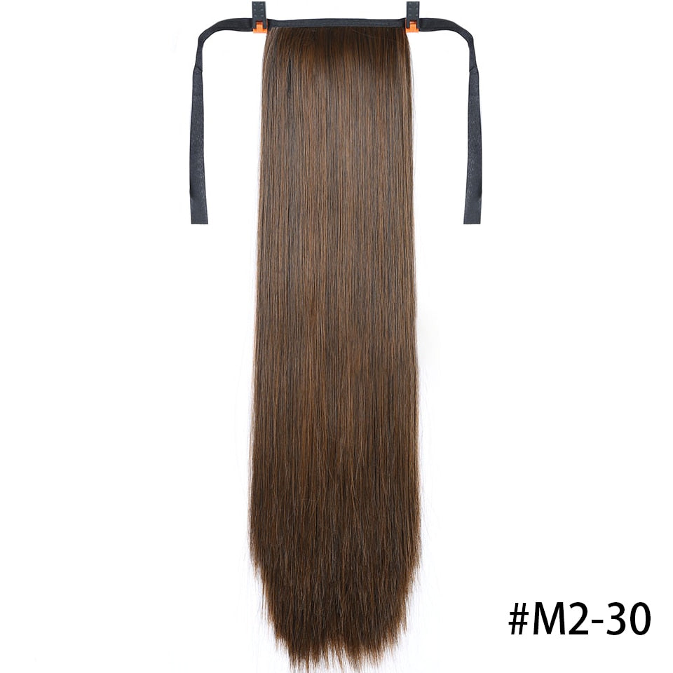 Heat-Resistant Straight Hair With Ponytail