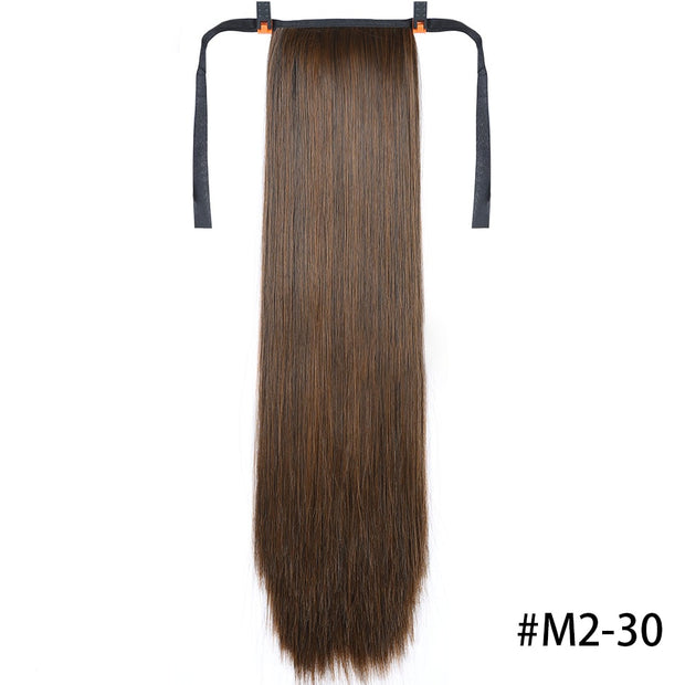 Heat-Resistant Straight Hair With Ponytail