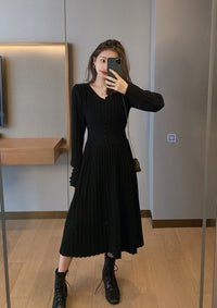 Thumbnail for Vintage Elegant Office Sweater Dress Female