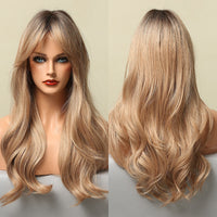 Thumbnail for Ombre Brown Wigs With Full Bangs