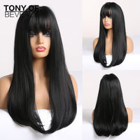 Thumbnail for Straight Brown Ombre Natural Hair Wigs -Heat Resistant