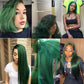 Jade Green Human Hair Bundles With Closure
