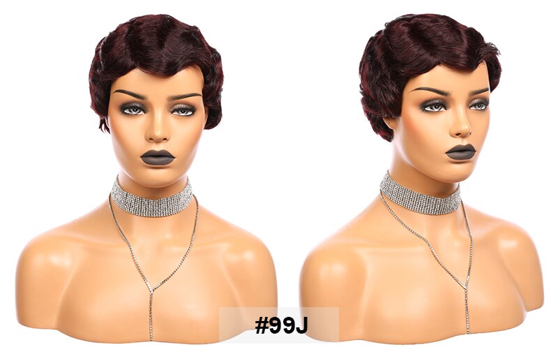 Pixie Cut Human Hair Short Bob Wig