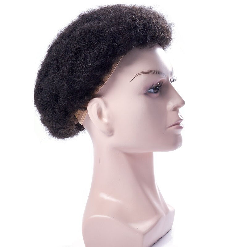 Mens Toupee Afro Kinky Curly Replacement Hair
