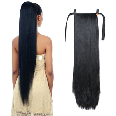 Heat-Resistant Straight Hair With Ponytail