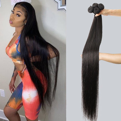 Straight Wave Bundles Human Hair Brazilian  Weave 4 Remy