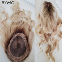 Thumbnail for Ombre Blonde Human Hair Body Wave Topper Wig