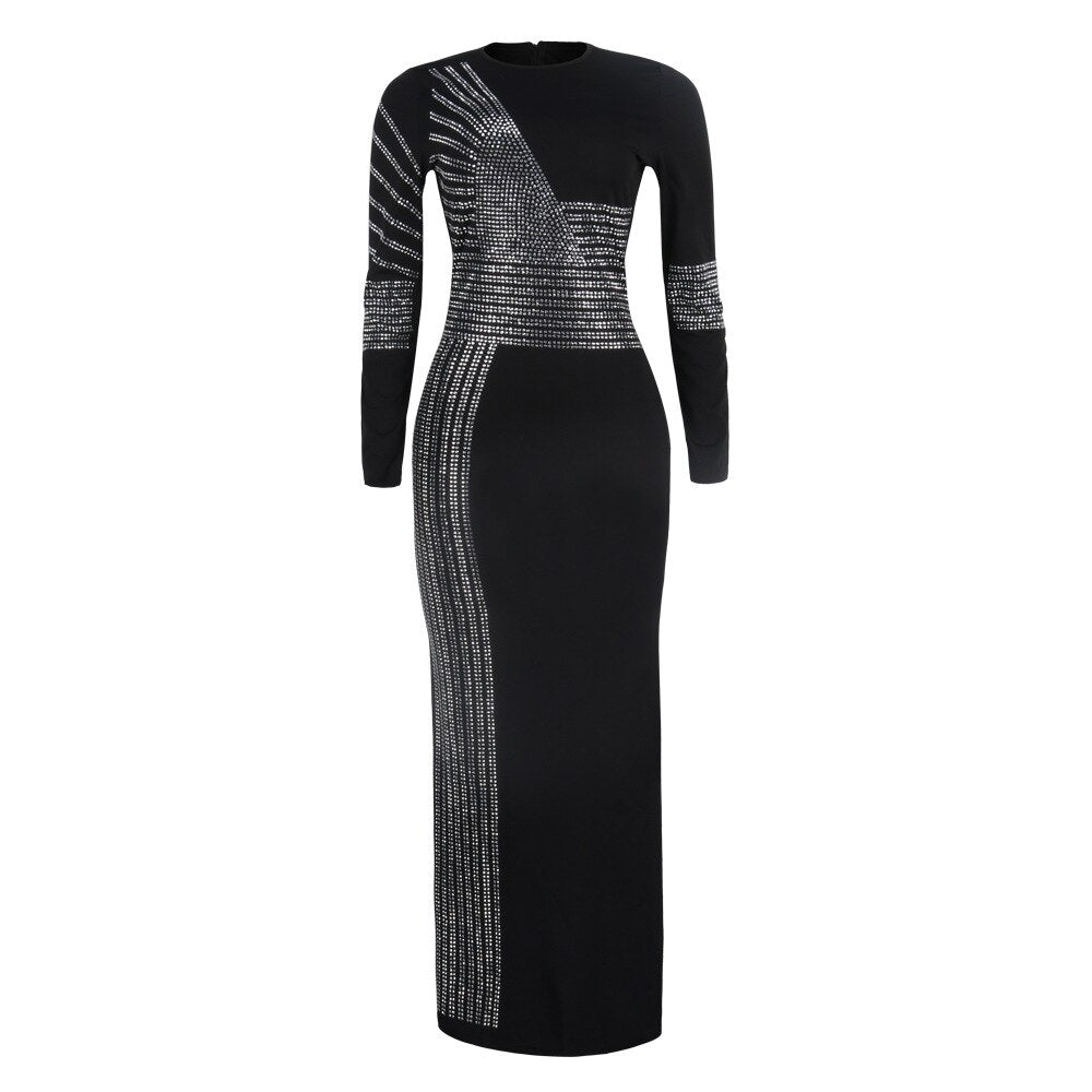 Sequins O-Neck Long Sleeves Dress