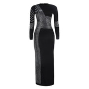 Sequins O-Neck Long Sleeves Dress