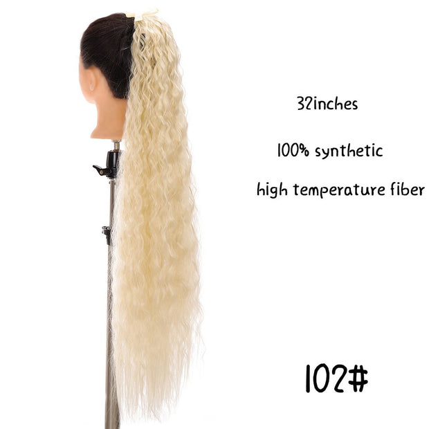 Heat-Resistant Straight Hair With Ponytail