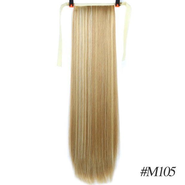 Heat-Resistant Straight Hair With Ponytail