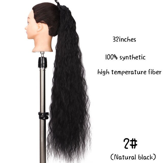 Heat-Resistant Straight Hair With Ponytail