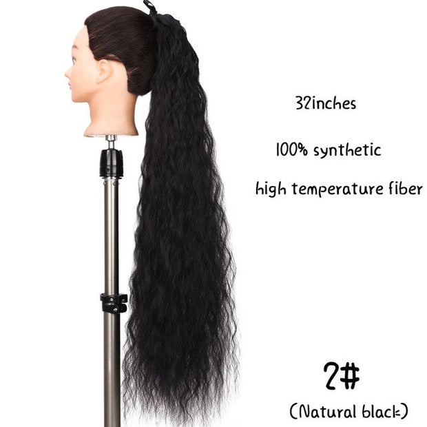 Heat-Resistant Straight Hair With Ponytail