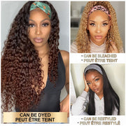 Water Wave Glueless Human Hair Wigs- Indian Headband Wig