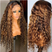 Deep Water Wave Brazilian Hair Pre-plucked  Highlight Wig