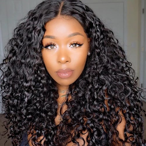 24 inches lace front deep curly wig