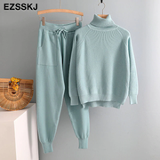 Turtleneck Sweater + Carrot Jogging Pants