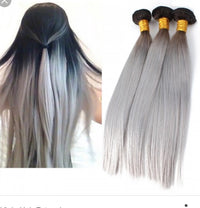 Thumbnail for Ombre Silver Straight Hair Bundles