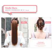 Heat-Resistant Straight Hair With Ponytail