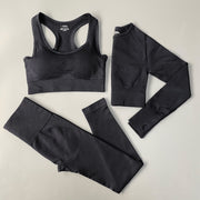Yoga Set Seamless Gym Set Bras + Leggings + Shirts