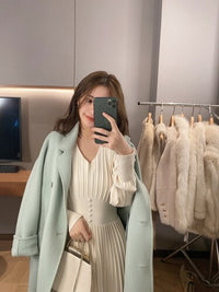 Thumbnail for Vintage Elegant Office Sweater Dress Female