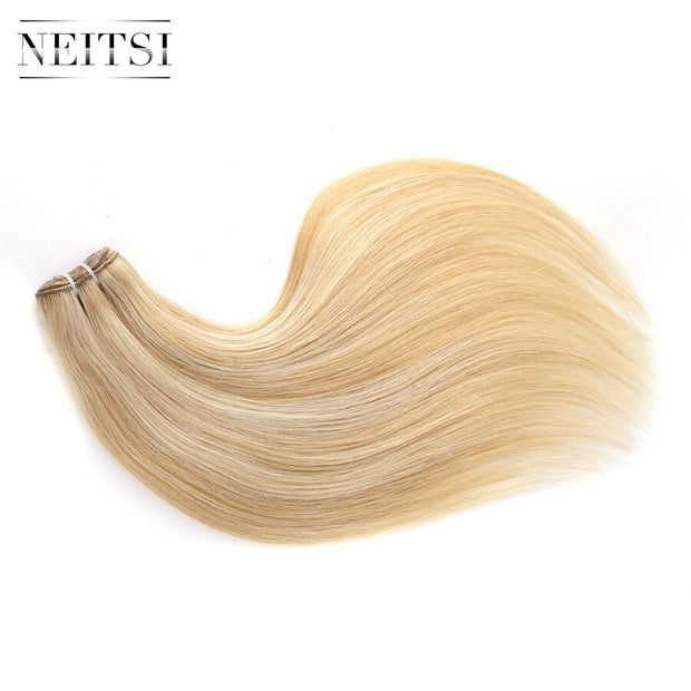 Remy Human Hair Extensions 20" 24" 100g/Pc Black Blonde Ombre Piano