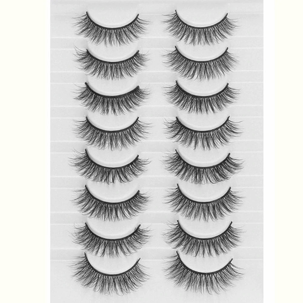 8 Pairs 3D Mink False Eyelashes Natural Wispy Fluffy Dramatic Volume