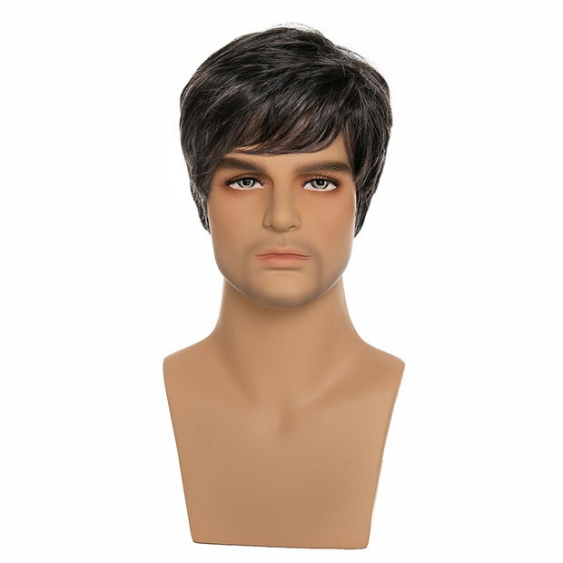 Short Men Wig Straight Toupee Wigs