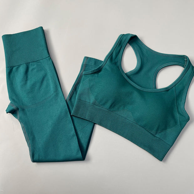 Yoga Set Seamless Gym Set Bras + Leggings + Shirts