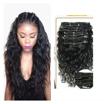 10 Pieces/Set Clip In Human Hair Extensions