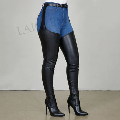 Thigh High Chap Boots with Waist Belt