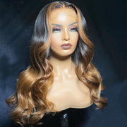 Ombre Wave Lace Front Human Hair Wigs with Baby Hair