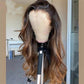 Wavy Peruvian Ombre Blonde 360 Frontal Human Hair Wig With Baby Hair
