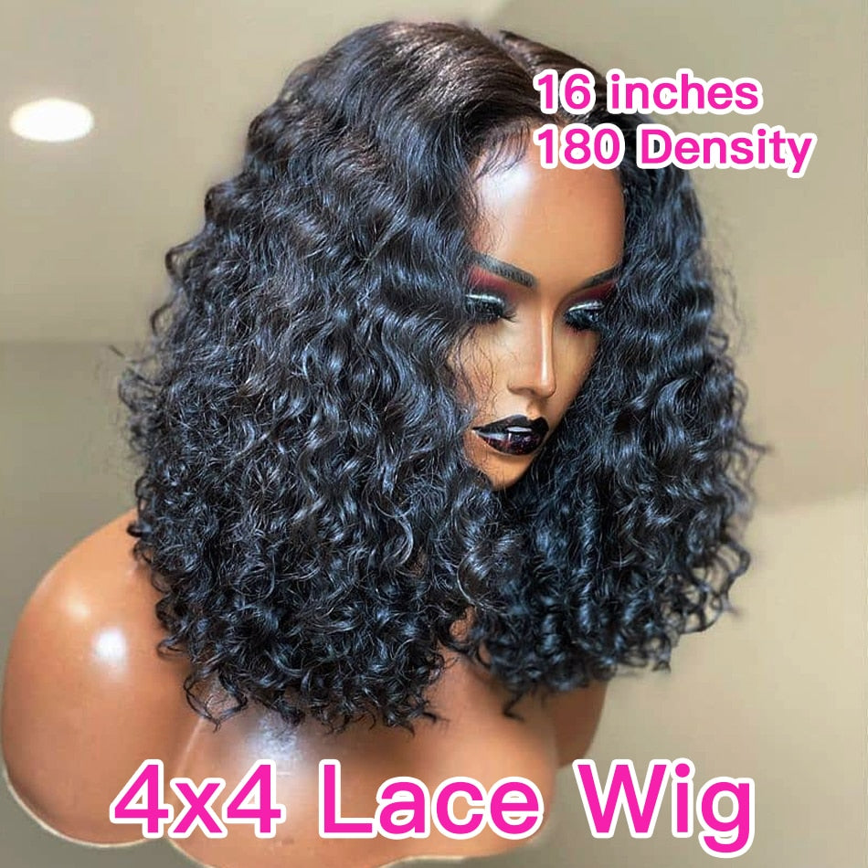 Jerry Curly 13x4 Lace Front Wig Short Bob