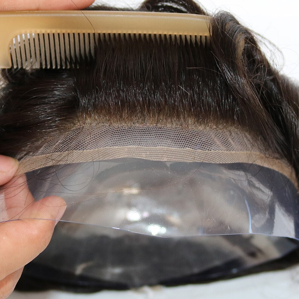 Thin PU Replacement System for Men Toupees