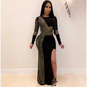 Sequins O-Neck Long Sleeves Dress
