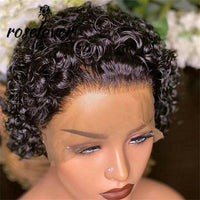 Thumbnail for Pixie Cut Wig Curly Human Hair Wig  4*4 Lace Closure Human Hair Wig