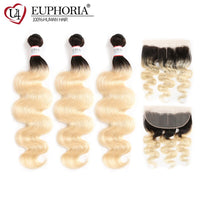 Thumbnail for Ombre Blonde Straight Bundles With Frontal