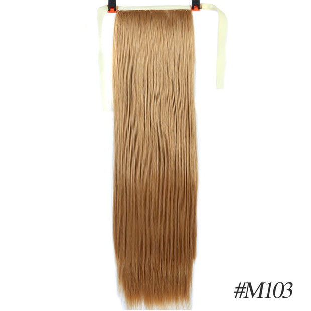 Heat-Resistant Straight Hair With Ponytail